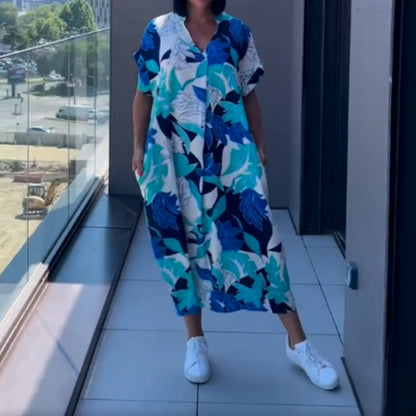 📢📢Big Sale Now On!⏰Women's Casual Elegant Printed V-Neck Dress